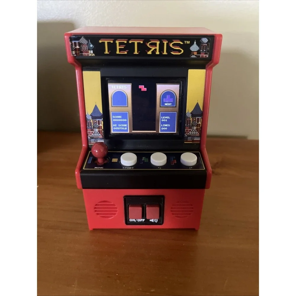 Tetris Mini Arcade Game Classics Electronic Handheld Retro Basic Fun TESTED